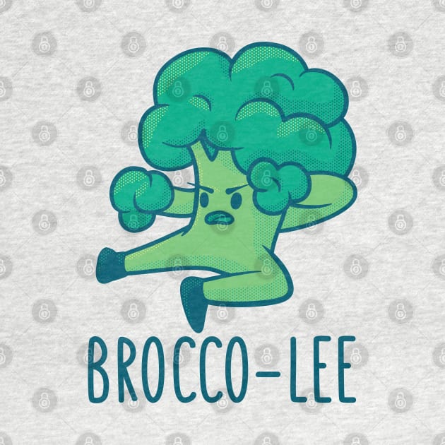 Funny Broccoli Veggie Brocco-Lee Karate Design by HiFi Tees